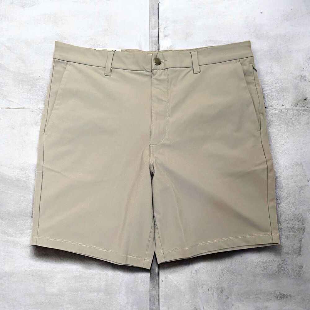 Members Mark Gray Benton Shorts Solid Flat Front 36W
